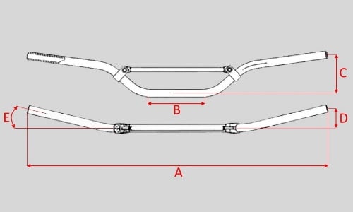 manillares de moto de diferentes tamaños